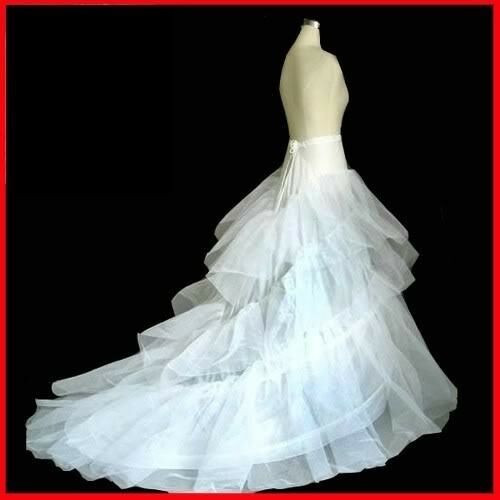 Wedding Dress Petticoat
 Stock New White Train Crinoline Petticoat Wedding Bridal
