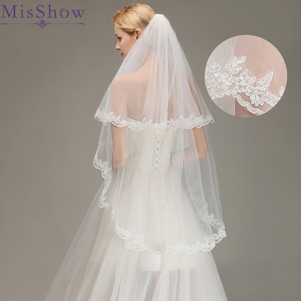 Wedding Dress With Veil
 Aliexpress Buy Stock Romantic Short wedding veils