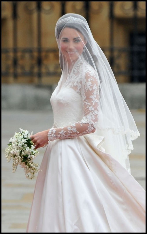 Wedding Dress With Veil
 Tradewind Tiaras Kate Middleton s Silk Tulle Veil True