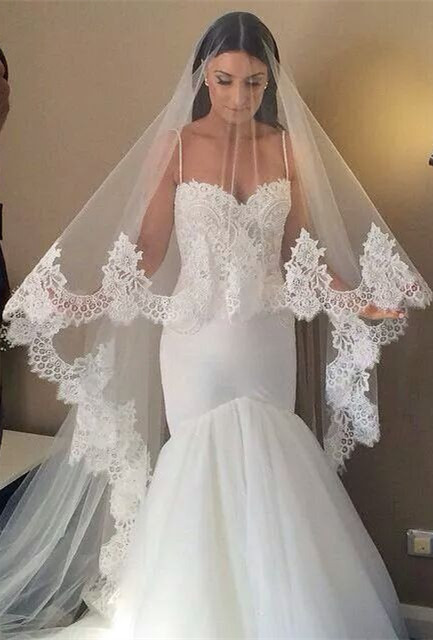 Wedding Dress With Veil
 2020 New Beautiful Wedding Veil From Babyonlinedress Lace