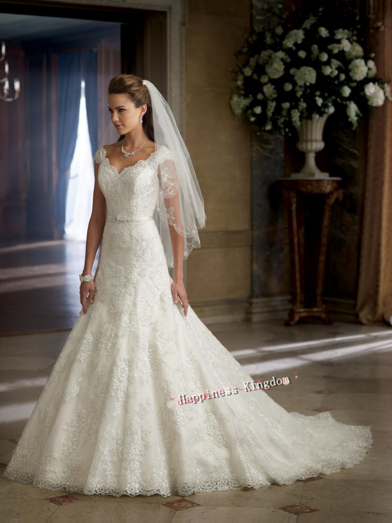 Wedding Dress With Veil
 White Ivory Bride Bridesmaid Lace Edge Wedding dress