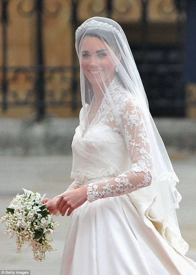 Wedding Dress With Veil
 Duchess of Cornwall visits the Royal School of Needlework