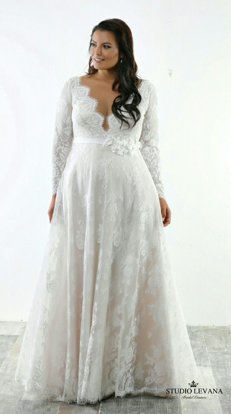 Wedding Dresses Plus Size With Sleeves
 Perfect light romantic plus size wedding gown French lace