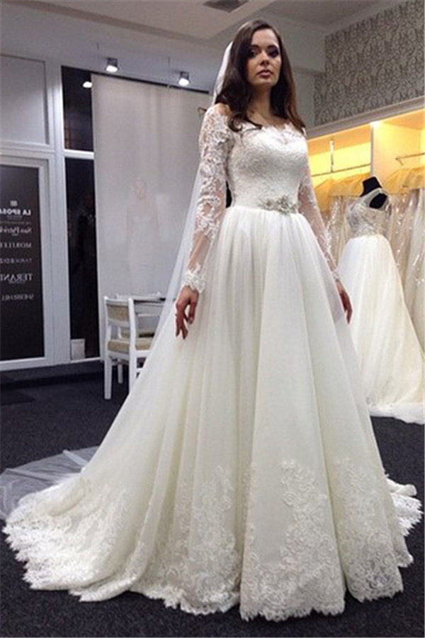Wedding Dresses Plus Size With Sleeves
 Lace Vestidos De Noiva Plus Size Wedding Dresses Long