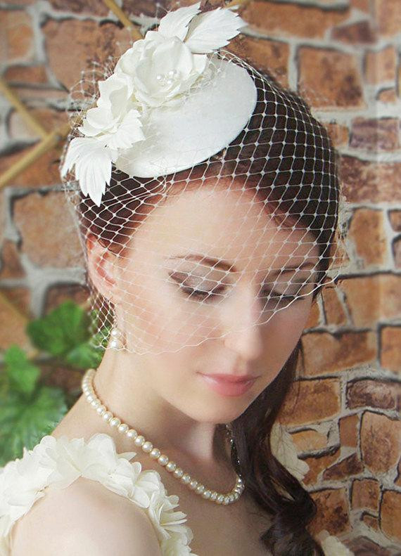 Wedding Fascinators With Veil
 Fascinator Bridal Mini Hat Wedding Hairstyles Wedding