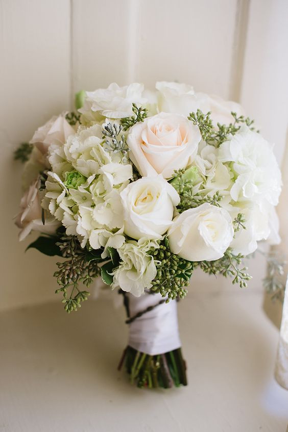 Wedding Flower Pictures
 Wedding Wednesday White Bridal Bouquets with Greenery