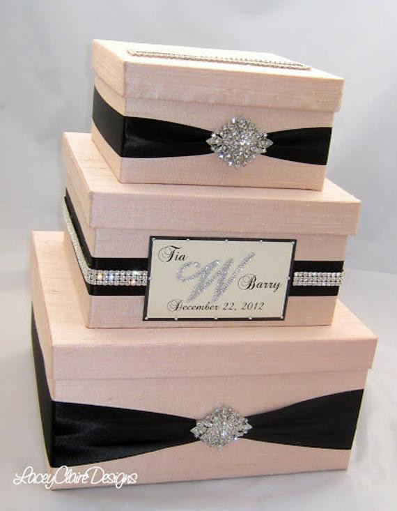 Wedding Gift Card Box
 Wedding Gift Box Bling Card Box Blush Pink Wedding Box