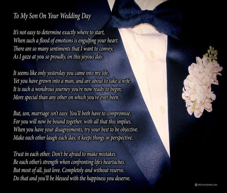 Wedding Gift Ideas For Son
 Amazon To My Son Your Wedding Day e Parent