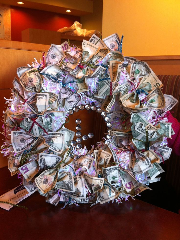 Wedding Gift Money Ideas
 Money Wreath for Wedding Gift Geld cadeau bruiloft