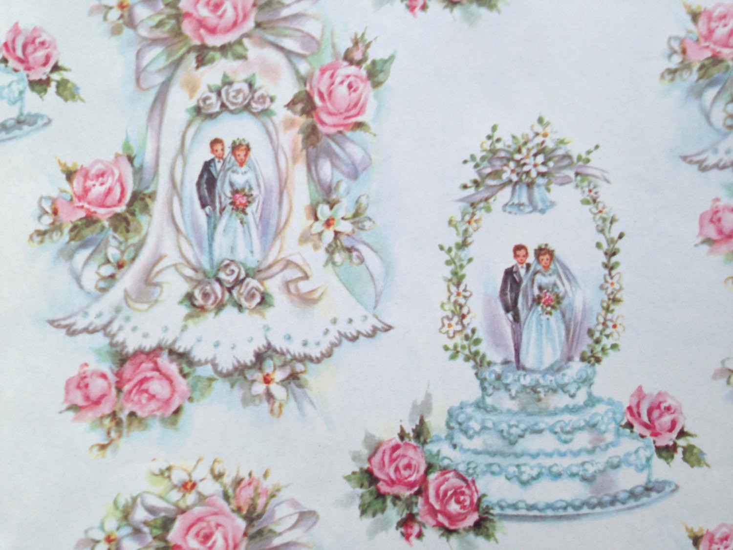 Wedding Gift Wrapping Paper
 Vintage Gift Wrapping Paper Bridal Shower Wedding Cake