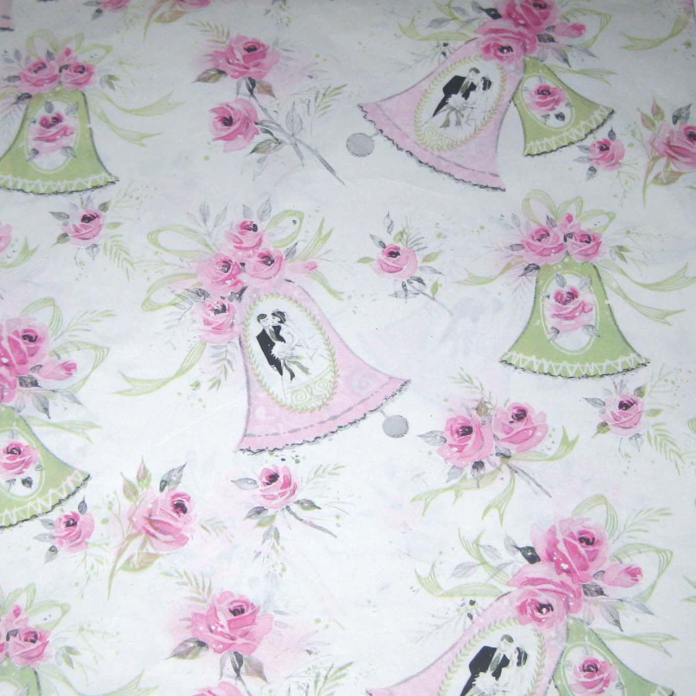 Wedding Gift Wrapping Paper
 Vintage Wedding Wrapping Paper or Gift Wrap with Bride and