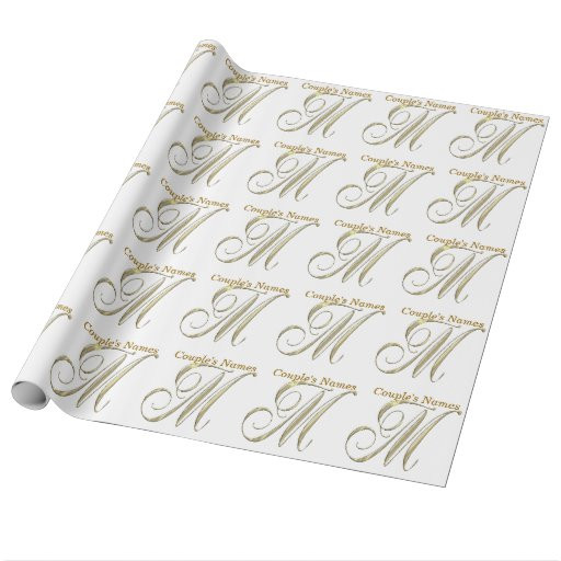 Wedding Gift Wrapping Paper
 Wedding Monogram M Gift Wrapping paper