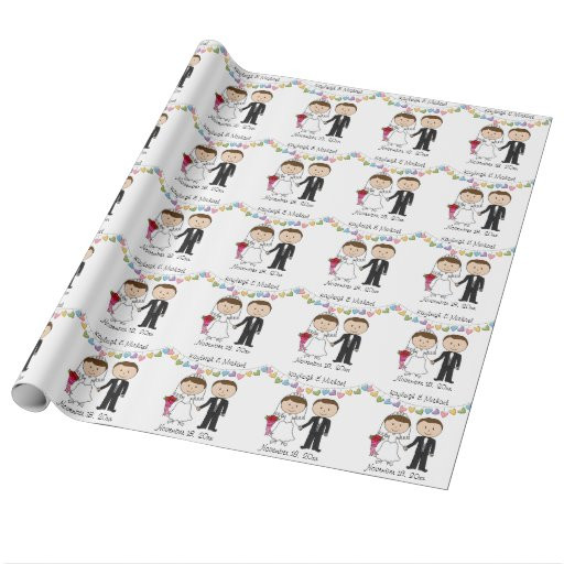 Wedding Gift Wrapping Paper
 Personalized Stickfigure Wedding Gift Wrapping Paper