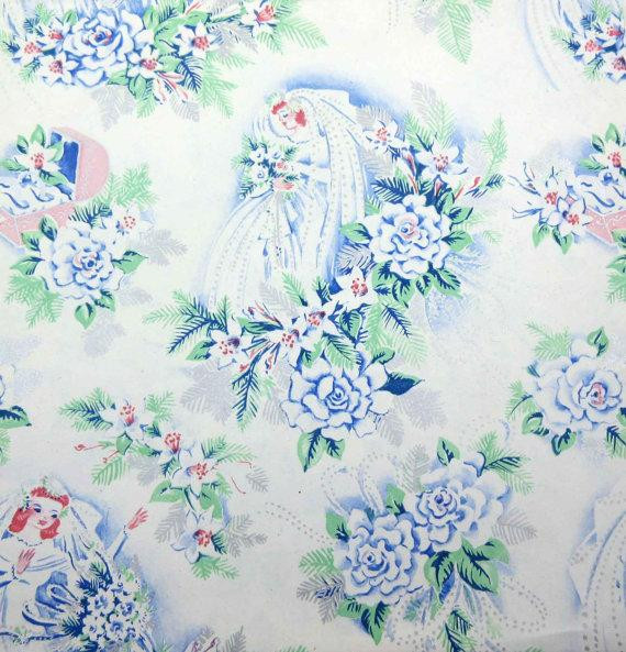 Wedding Gift Wrapping Paper
 Vintage Wedding Bridal Shower Wrapping Paper Gift