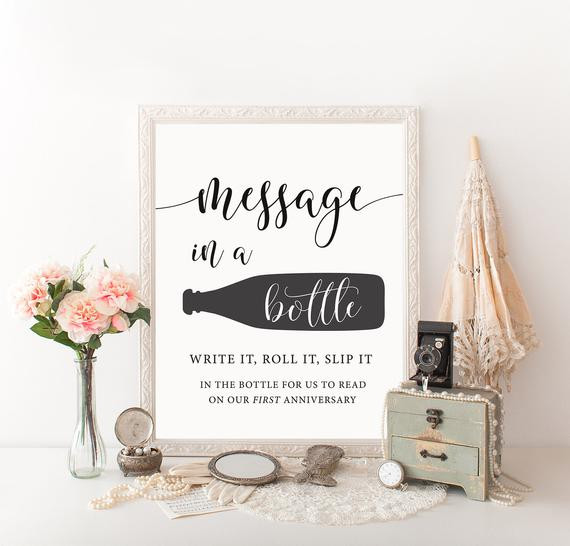Wedding Guest Book Messages
 Items similar to Message in a Bottle Bottle Guest Book