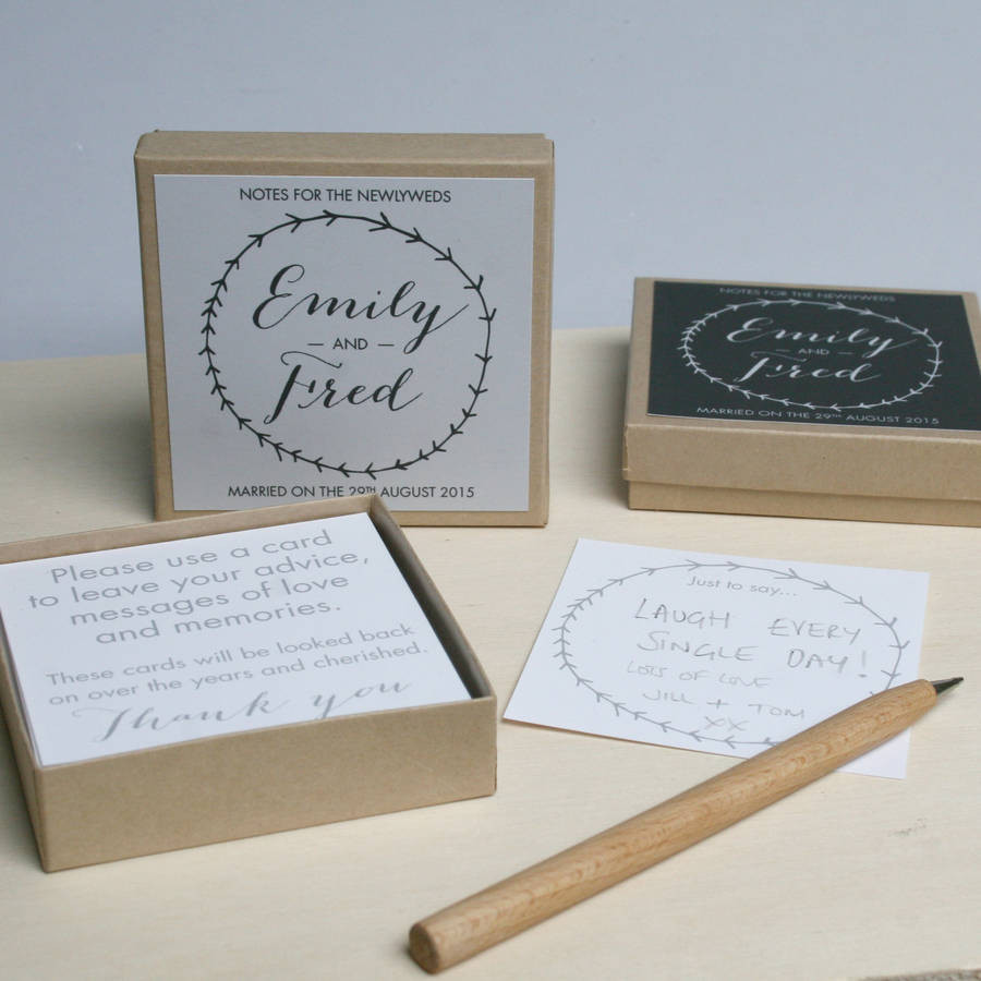Wedding Guest Book Messages
 personalised wedding guest message box by modo creative