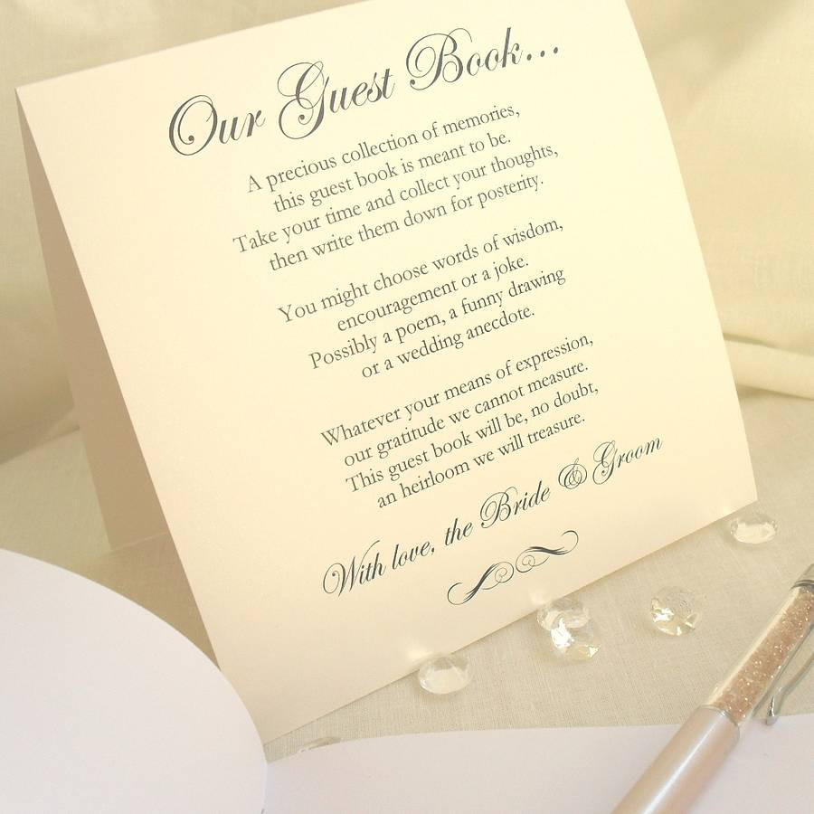 Wedding Guest Book Messages
 personalised classic wedding guest book by dreams to