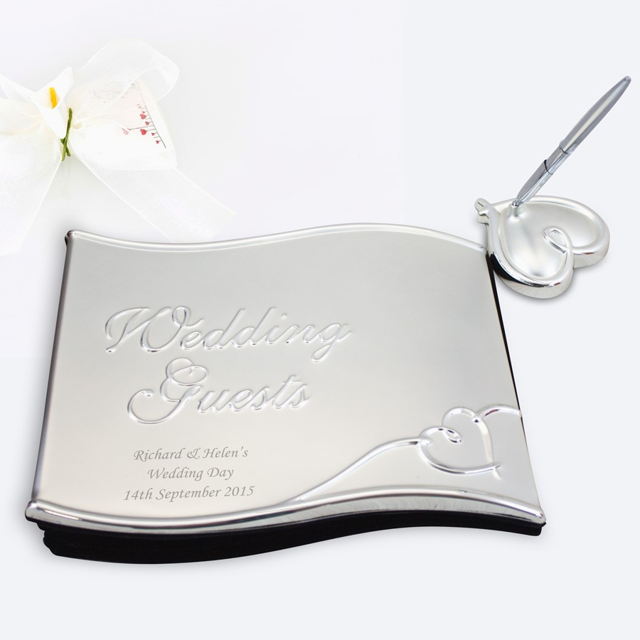 Wedding Guest Book Sets Cheap
 Personalised Wedding Guest Book & Pen Set