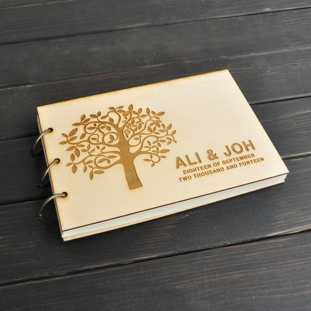 Wedding Guest Book With Photos
 Personalized Wedding Guest Book Tree Wedding Guestbook
