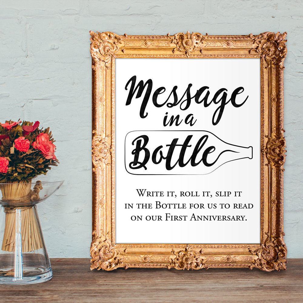 Wedding Guest Sign In Books
 Wedding Guest Book Sign Message in a bottle anniversary