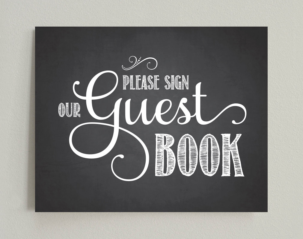 Wedding Guest Sign In Books
 Please Sign Our Guest Book Wedding Printable Sign PDF