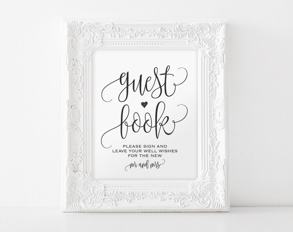 Wedding Guest Sign In Books
 Guest Book Sign Please Sign our Guest Book Guest Book