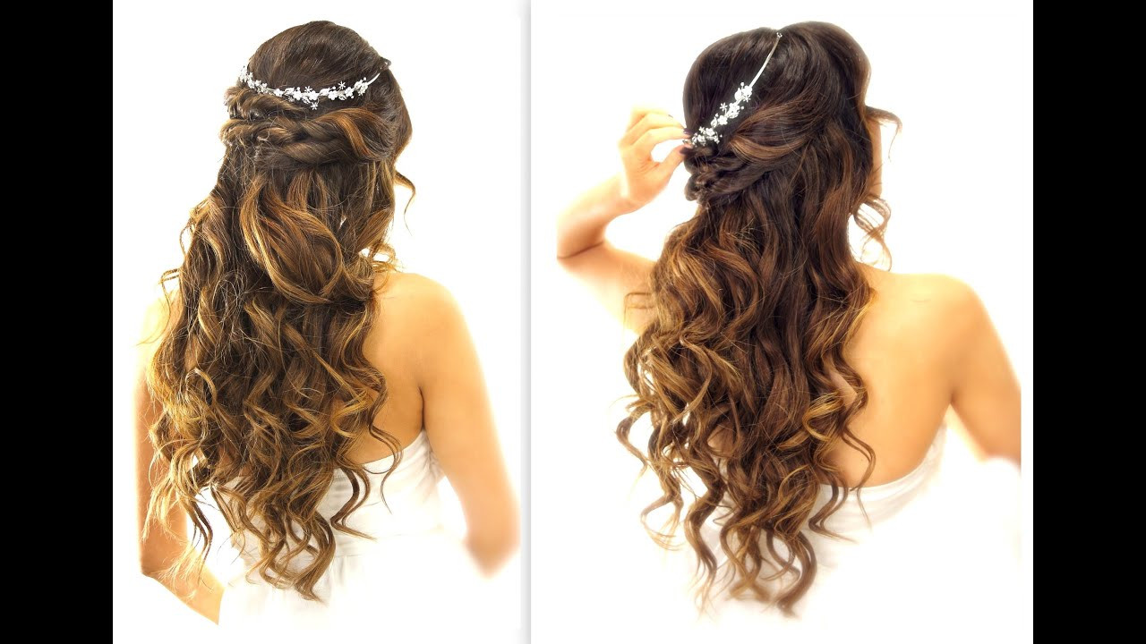 Wedding Hairstyles
 EASY Wedding Half Updo HAIRSTYLE with CURLS