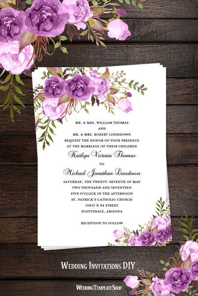 Wedding Invitation Stores
 Printable Wedding Invitation Romantic Blossoms Make Your