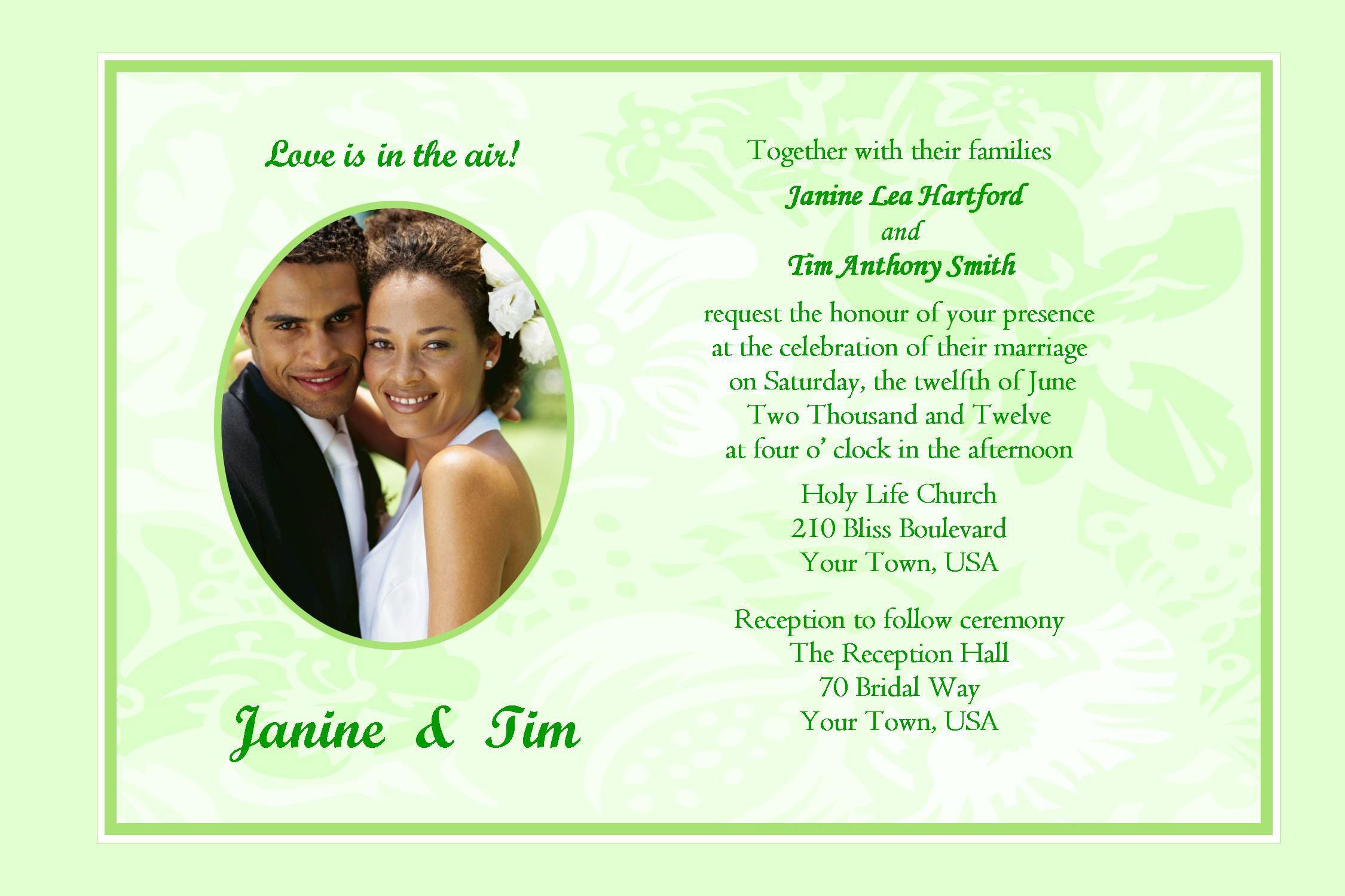 Wedding Invitations Samples
 wedding invitation Sample wedding invitation card New