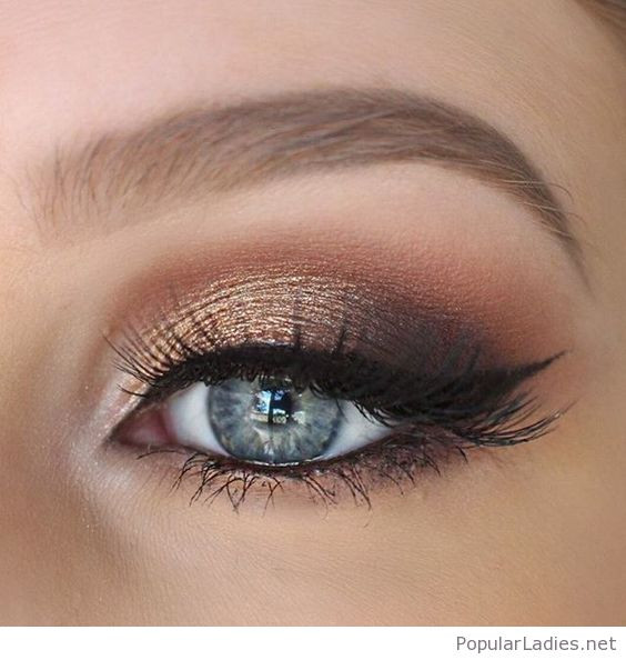Wedding Makeup For Blue Eyes
 Gold and brown eye makeup for blue eyes