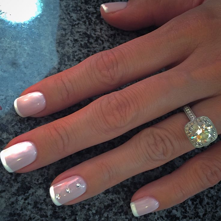 Wedding Nails French Manicure
 French manicure with blush pink and just a touch of