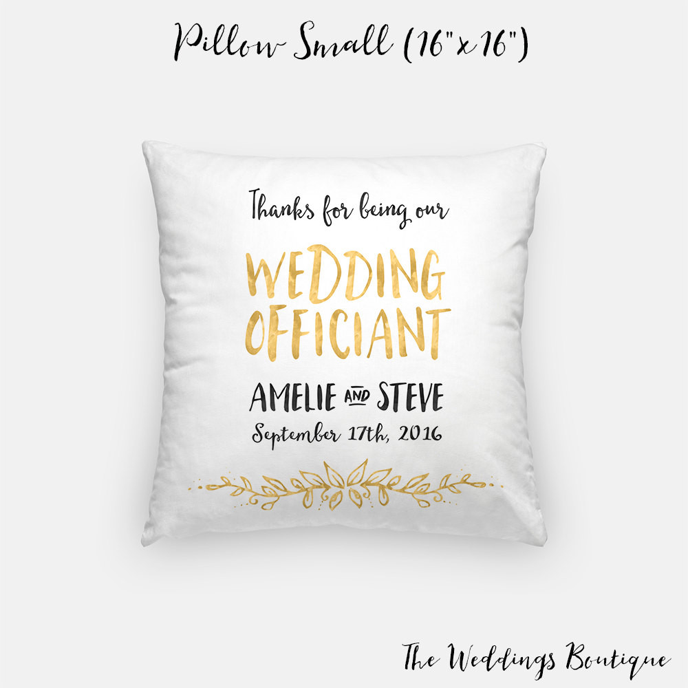 Wedding Officiant Gift Ideas
 Wedding ficiant t pillow customized wedding cushion