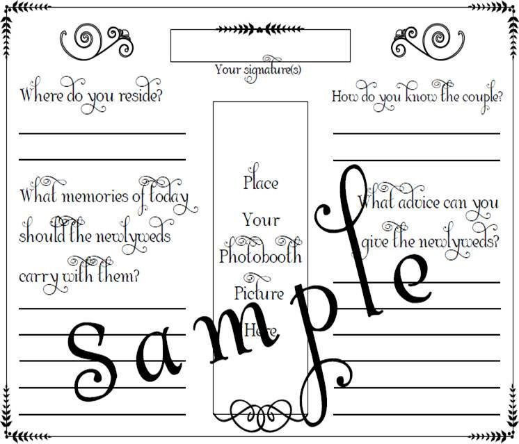 Wedding Photo Guest Book Template
 Booth Wedding Guest Book Page PDF File Template 8 5 X