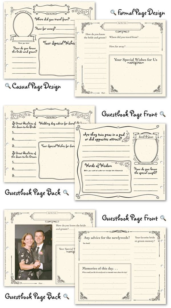 Wedding Photo Guest Book Template
 Wedding Guest Book Pages