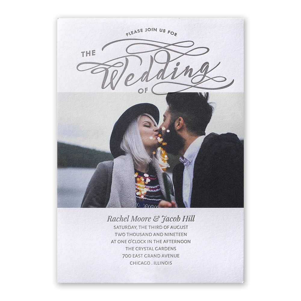 Wedding Photo Invitations
 Modern Pair Letterpress Invitation