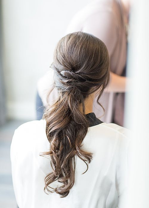 Wedding Ponytail Hairstyles
 Picture a low twisted ponytail with some wavy locks