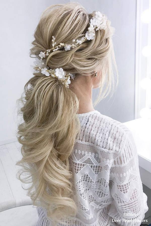 Wedding Ponytail Hairstyles
 20 Long Wedding Hairstyles for Bride from Elstiles
