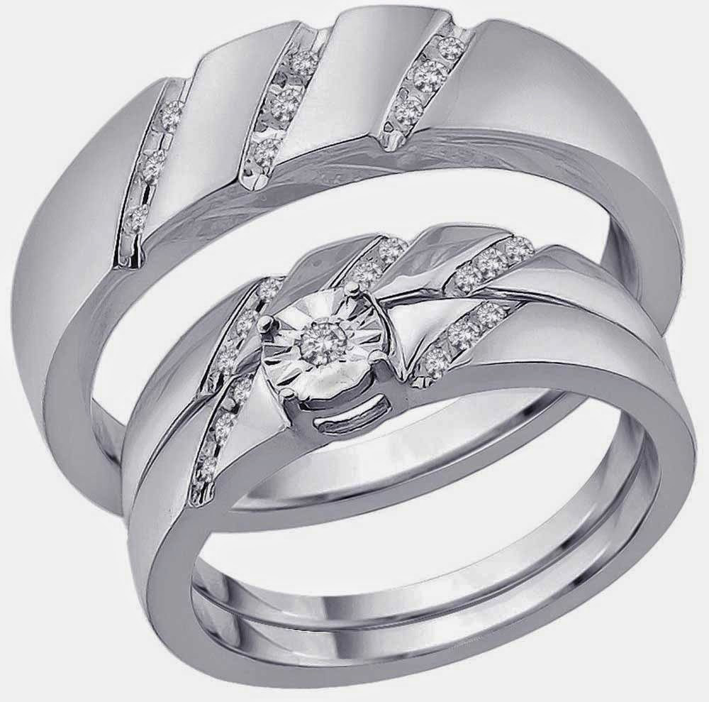 Wedding Ring Sets His And Hers
 His and Hers Trio Wedding Ring Sets Under 500 Dollars