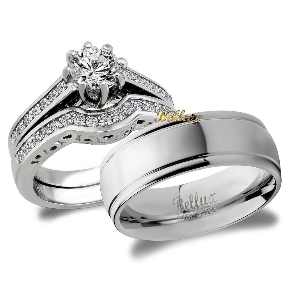 Wedding Rings His And Hers Matching Sets Awesome His And Hers Bridal Matching Wedding Ring Set Of Wedding Rings His And Hers Matching Sets 