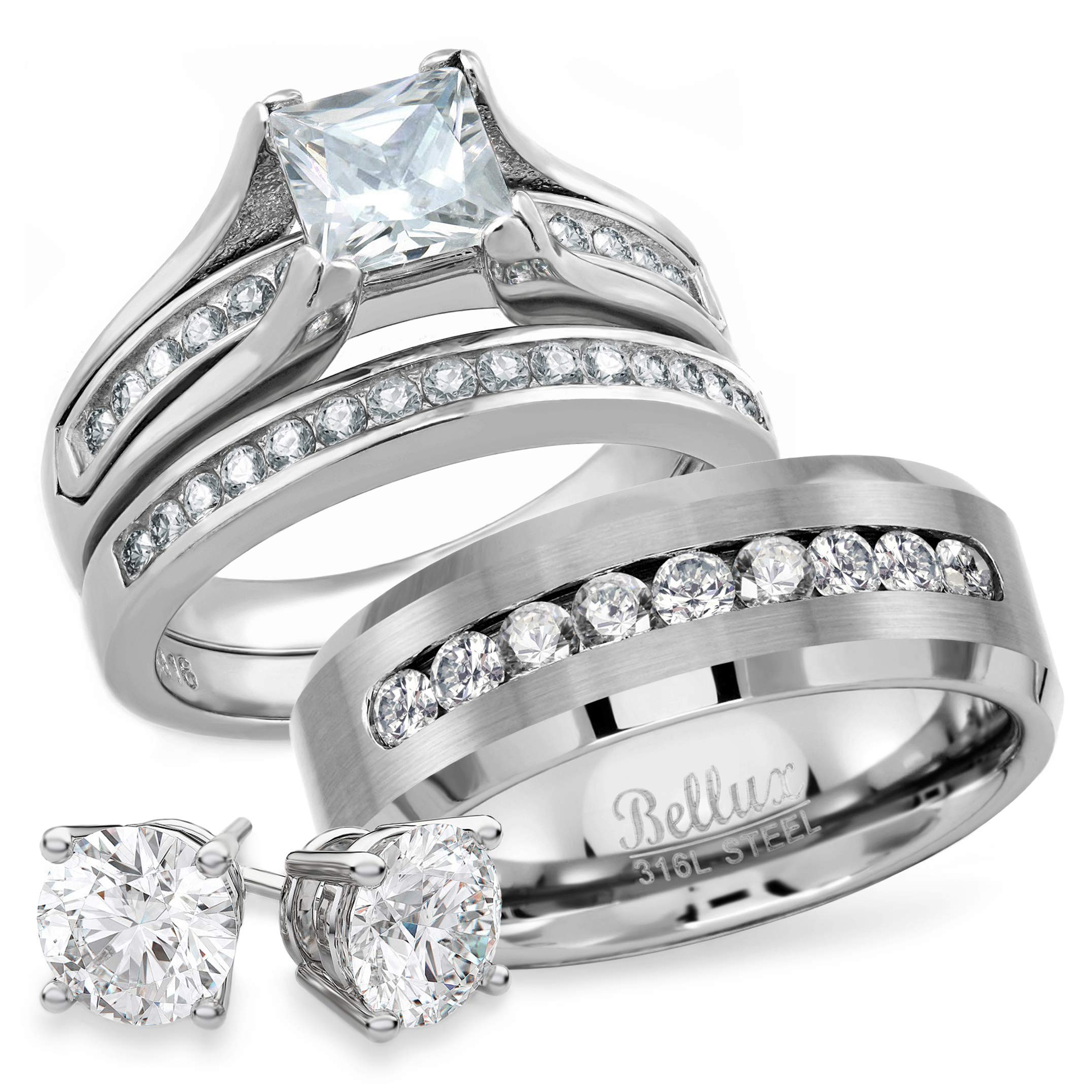 Wedding Rings Sets For Him And Her
 Bellux Style His and Hers Wedding Rings Set for Him and