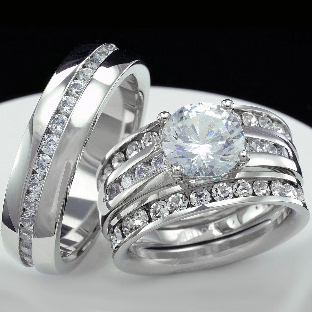 Wedding Rings Sets For Women
 Women Engagement Wedding Ring Set and Men Wedding Bridal