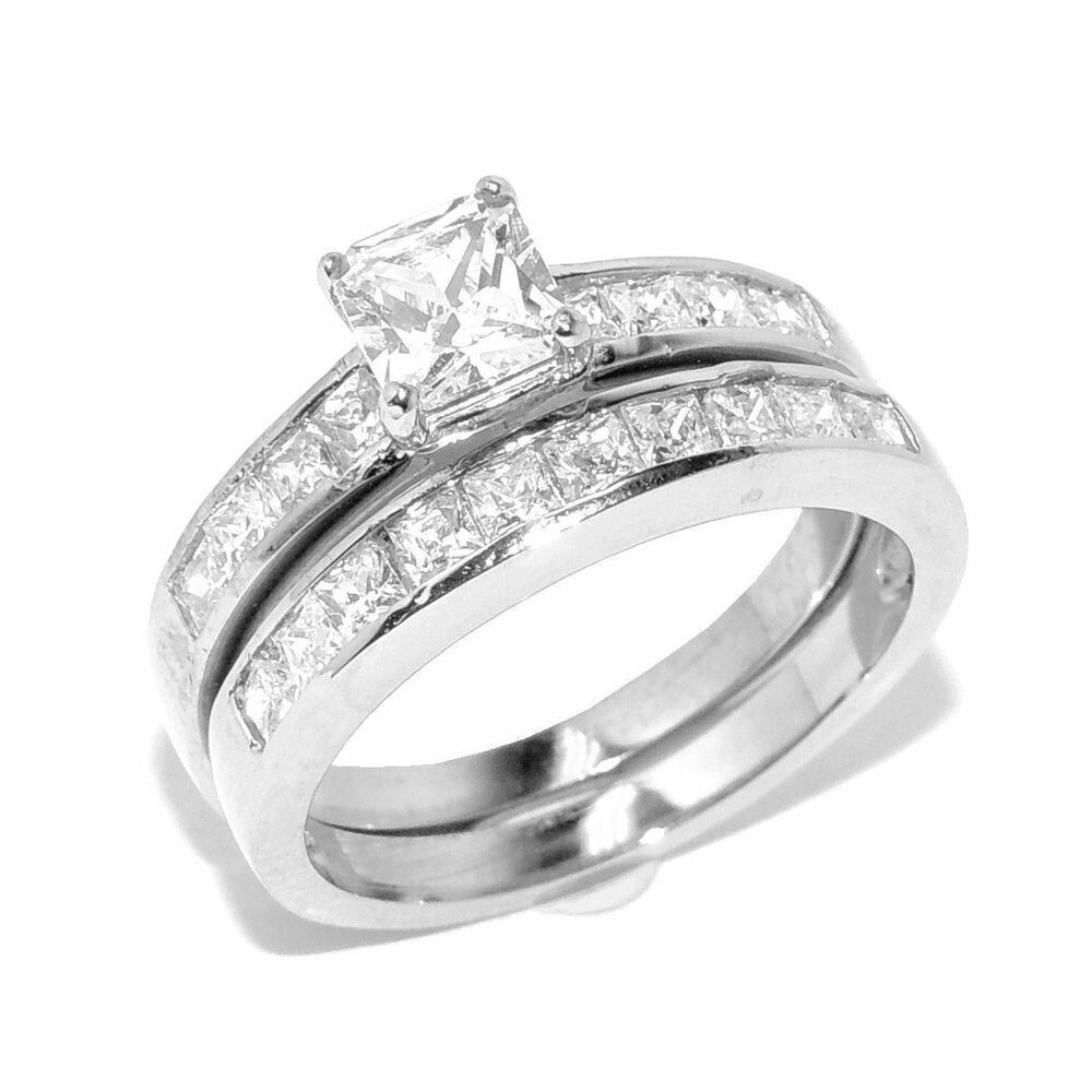 Wedding Rings Sets For Women
 Stainless Steel 2 60ct Princess Cut Womens Wedding