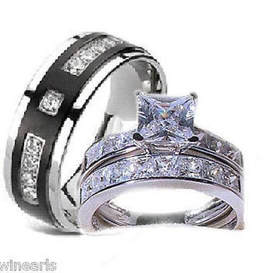 Wedding Rings Sets His And Hers For Cheap
 Buy 3 piece His Hers Wedding Rings Stainless Steel