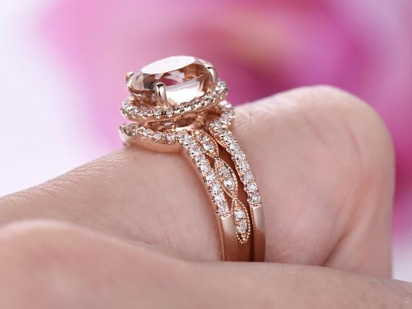 Wedding Rings Under 300
 $1 108 Oval Morganite Engagement Ring Forever To her Set
