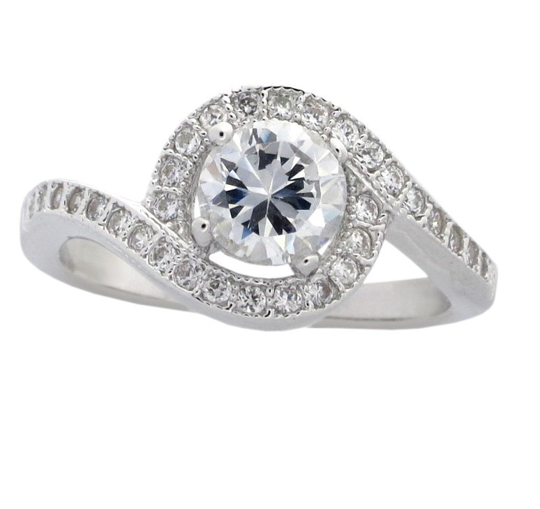 Wedding Rings Under 300
 Halo 1 50 Carat Cubic Zirconia Round Engagement Ring in