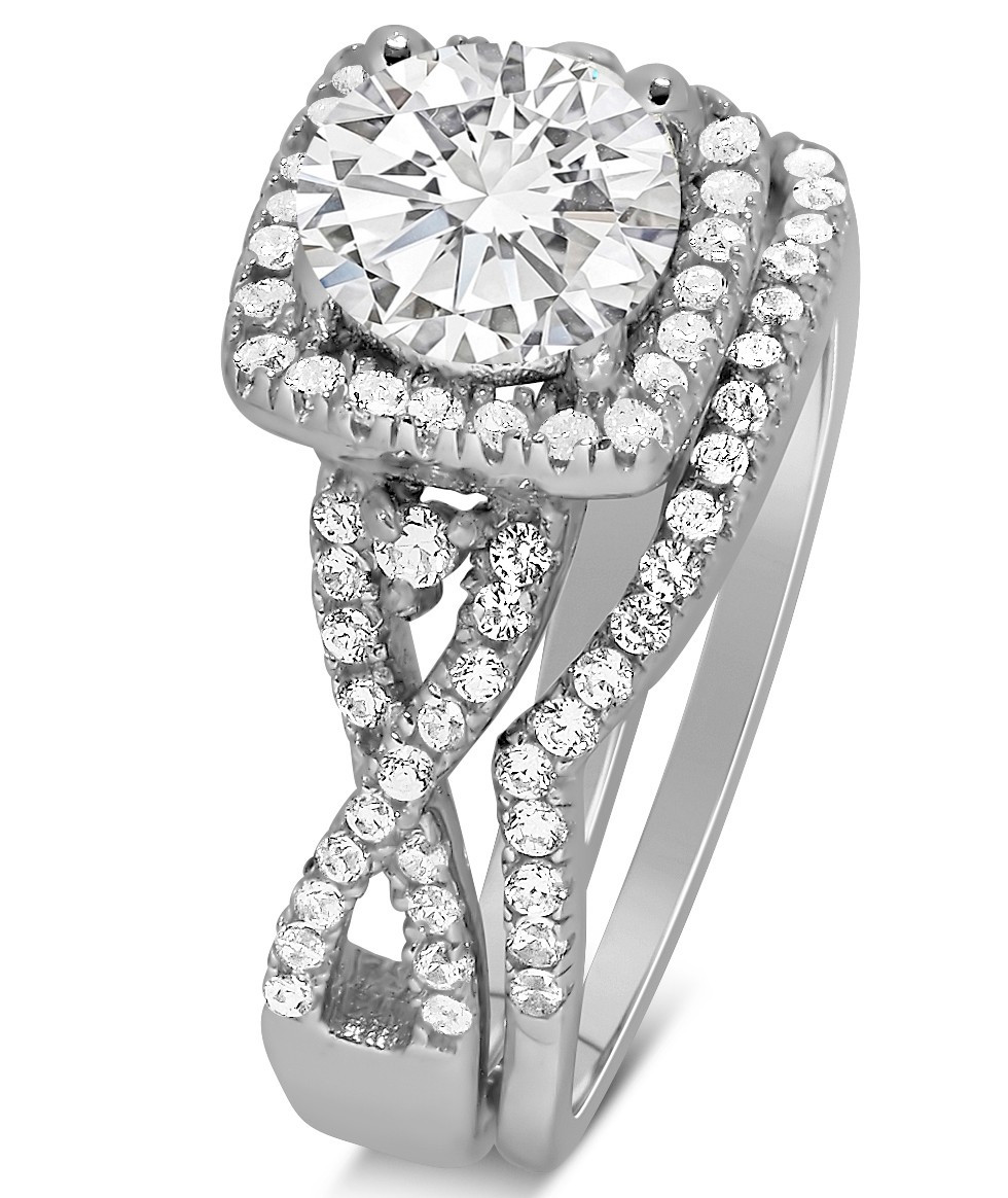 Wedding Rings Under 300
 Infinity design Round Wedding Ring Set in JeenJewels