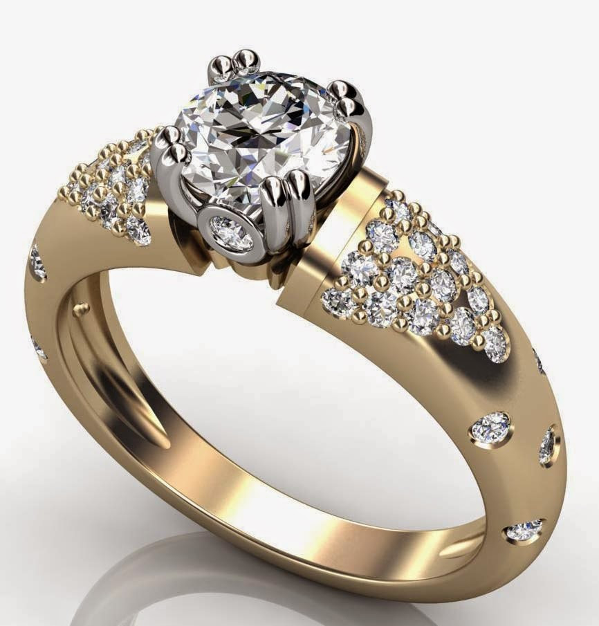 Wedding Rings Women
 Women’s Diamond Thick Wedding Rings Gold Design