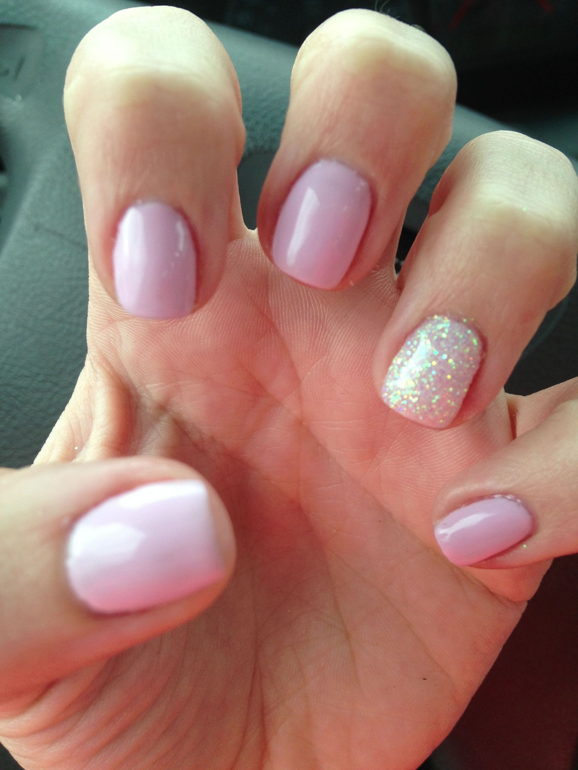 Wedding Shellac Nails
 Cake pop pink shellac with white glitter ascent nail