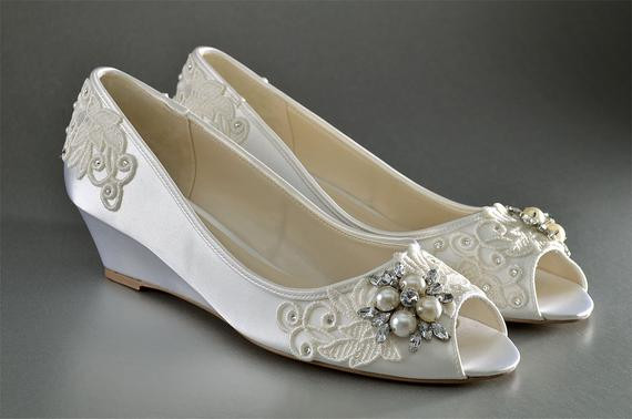 Wedding Shoes Bridal
 Wedding Shoes Lace Wedge Wedding Shoes Custom Wedding Shoes