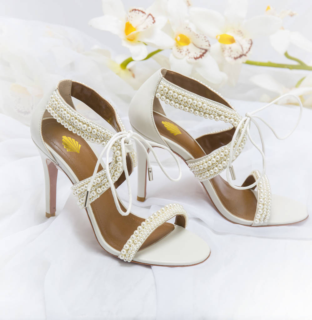 Wedding Shoes With Pearls
 maisie ivory pearl wedding shoes by vintage styler